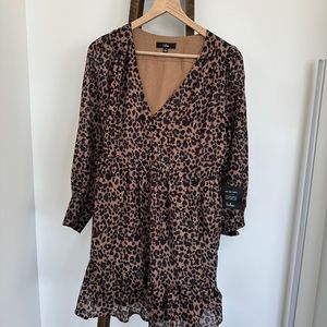 Leopard Print Babydoll Dress